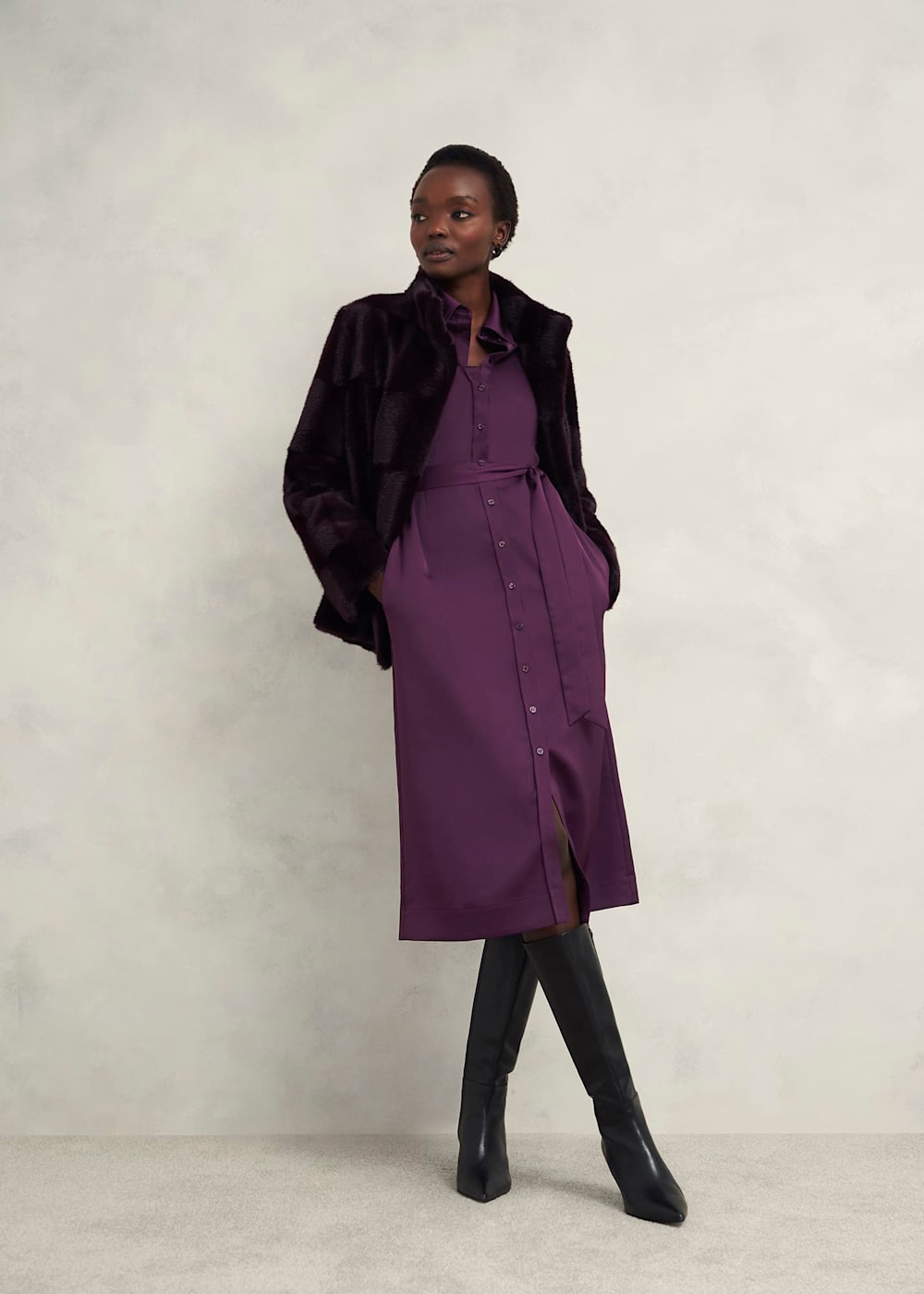 Arianne Satin Dress Hobbs UK