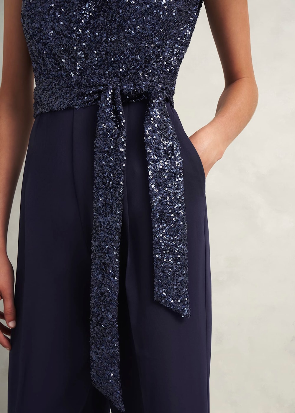 Petite Zuri Sequin Jumpsuit Hobbs UK