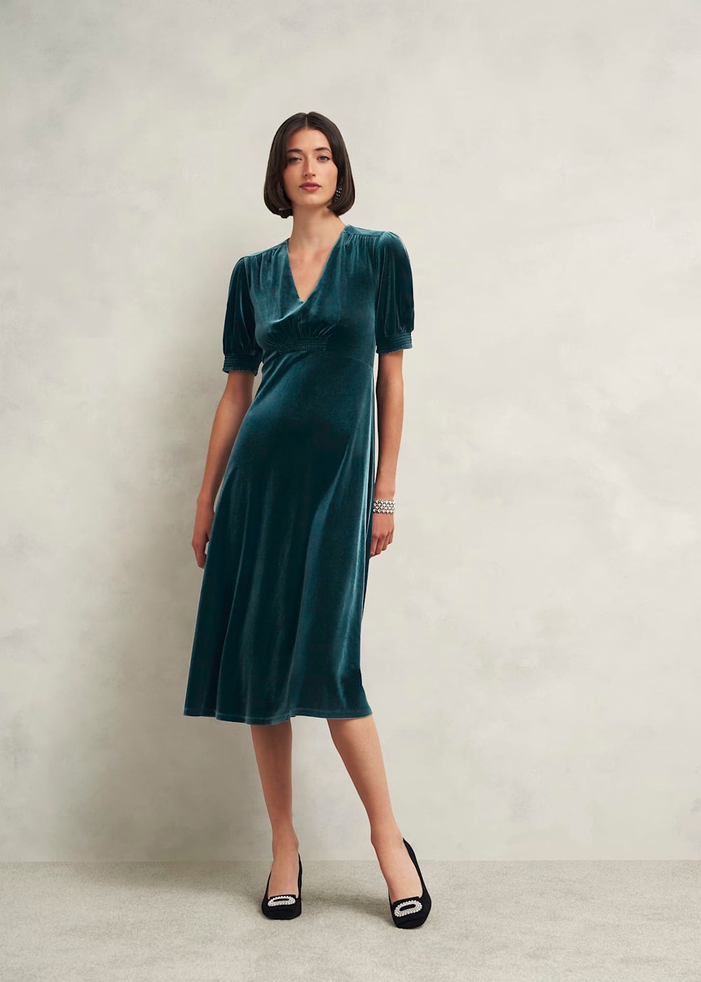 Petite Dormer Velvet Dress Hobbs UK