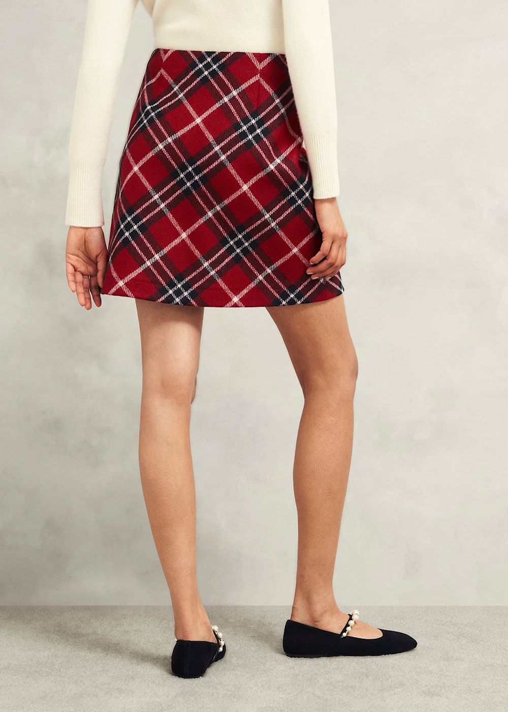 Hobbs red tartan skirt store
