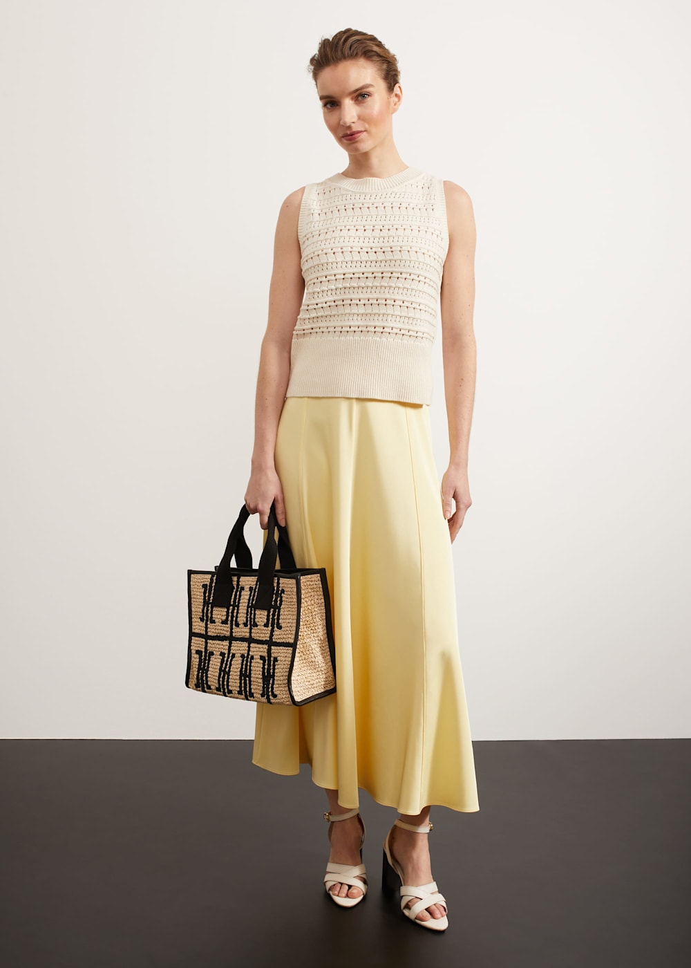 Hobbs Charteris Skirt Pale Yellow Size 12