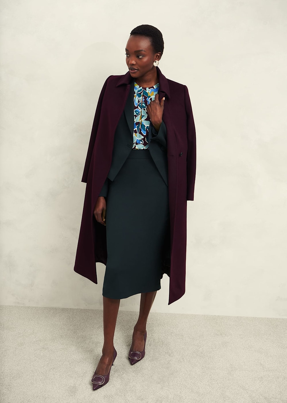 Hobbs Linda Pencil Skirt Deep Pine Green Size 10