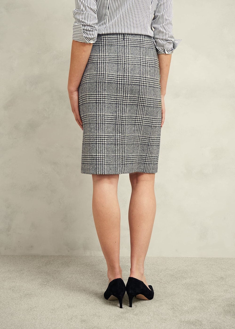 Wool plaid skirt black and white outlet
