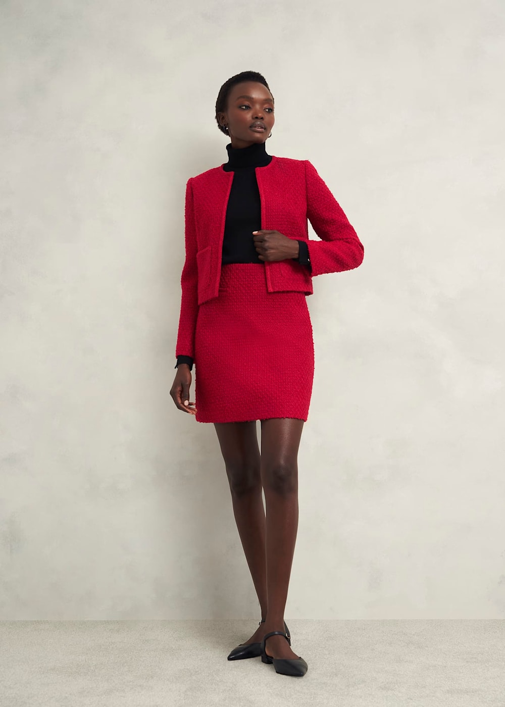 Red wool dress skirt cheap