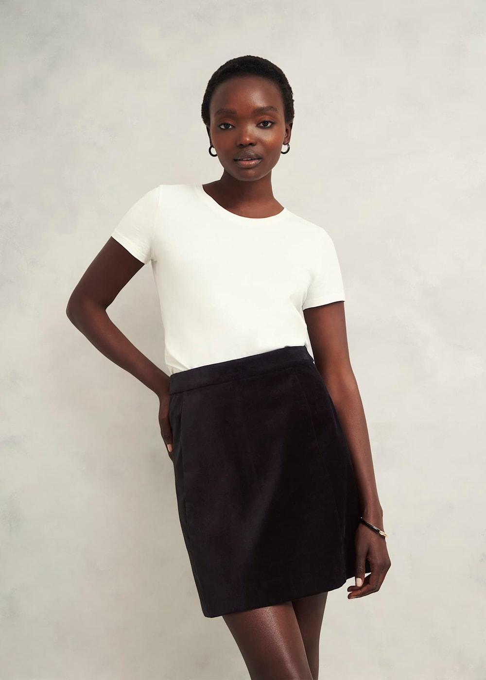 Black velour skirt top
