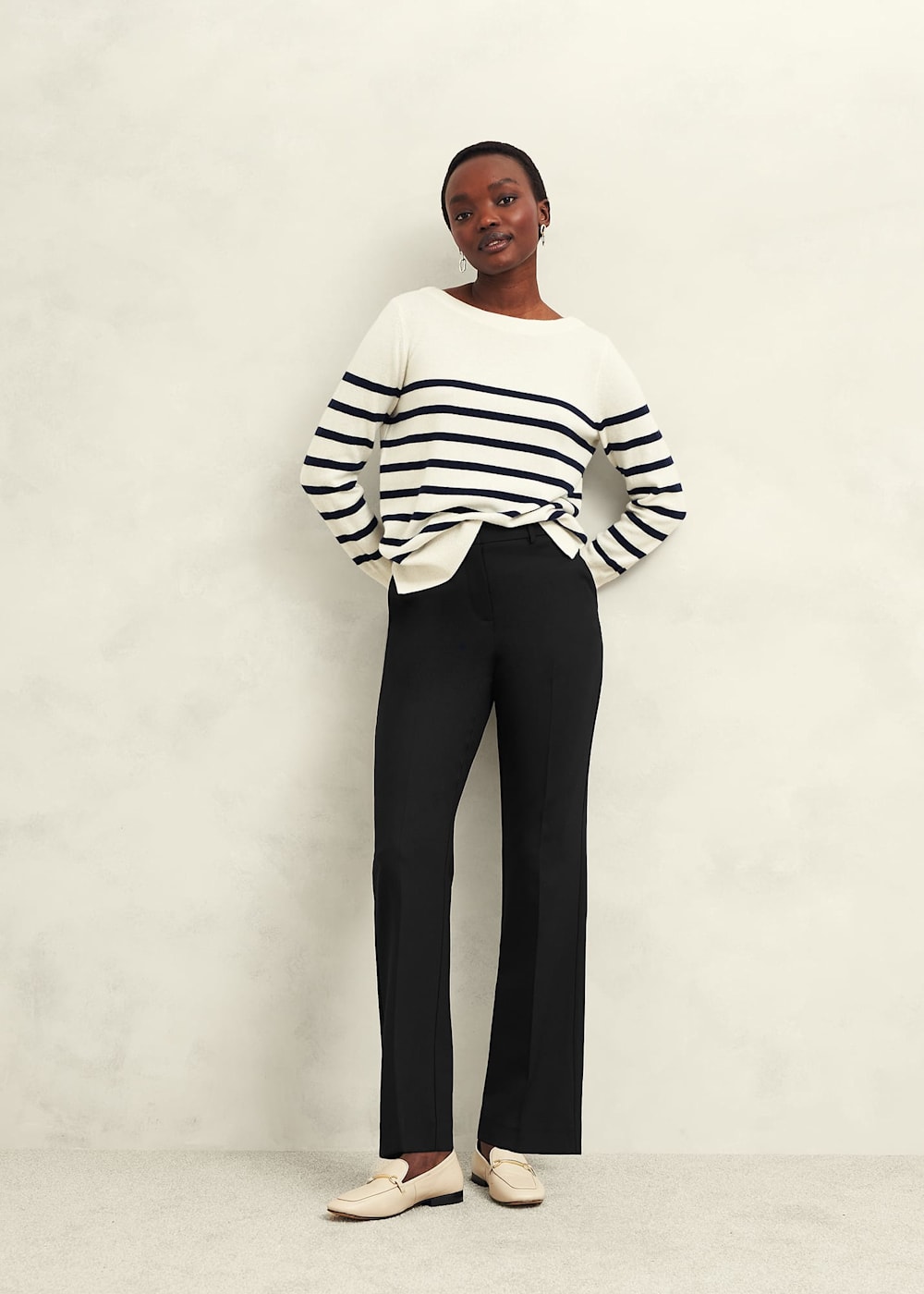 Petite striped trousers top