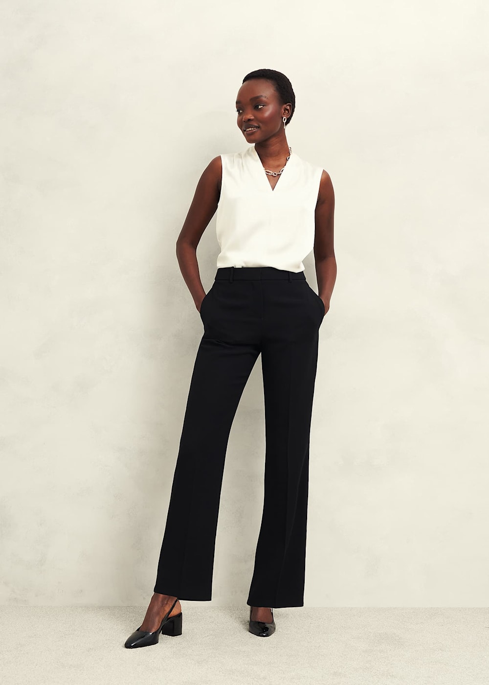 Petite Maya Straight Trousers Hobbs UK