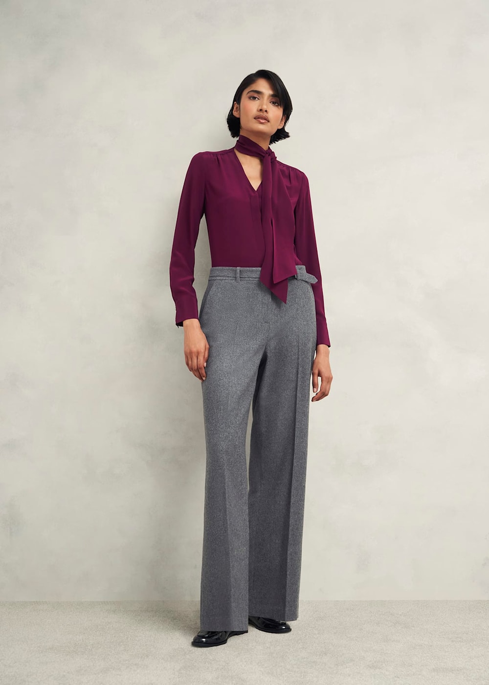 Elsie Wool Blend Wide Pants | Hobbs US |