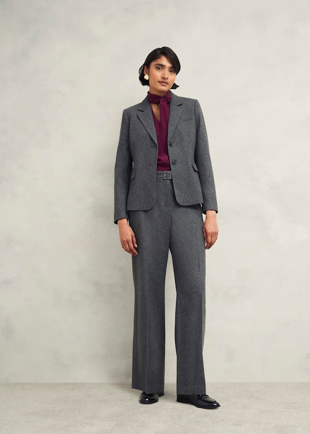 Elsie Wool Blend Wide Pants | Hobbs US |