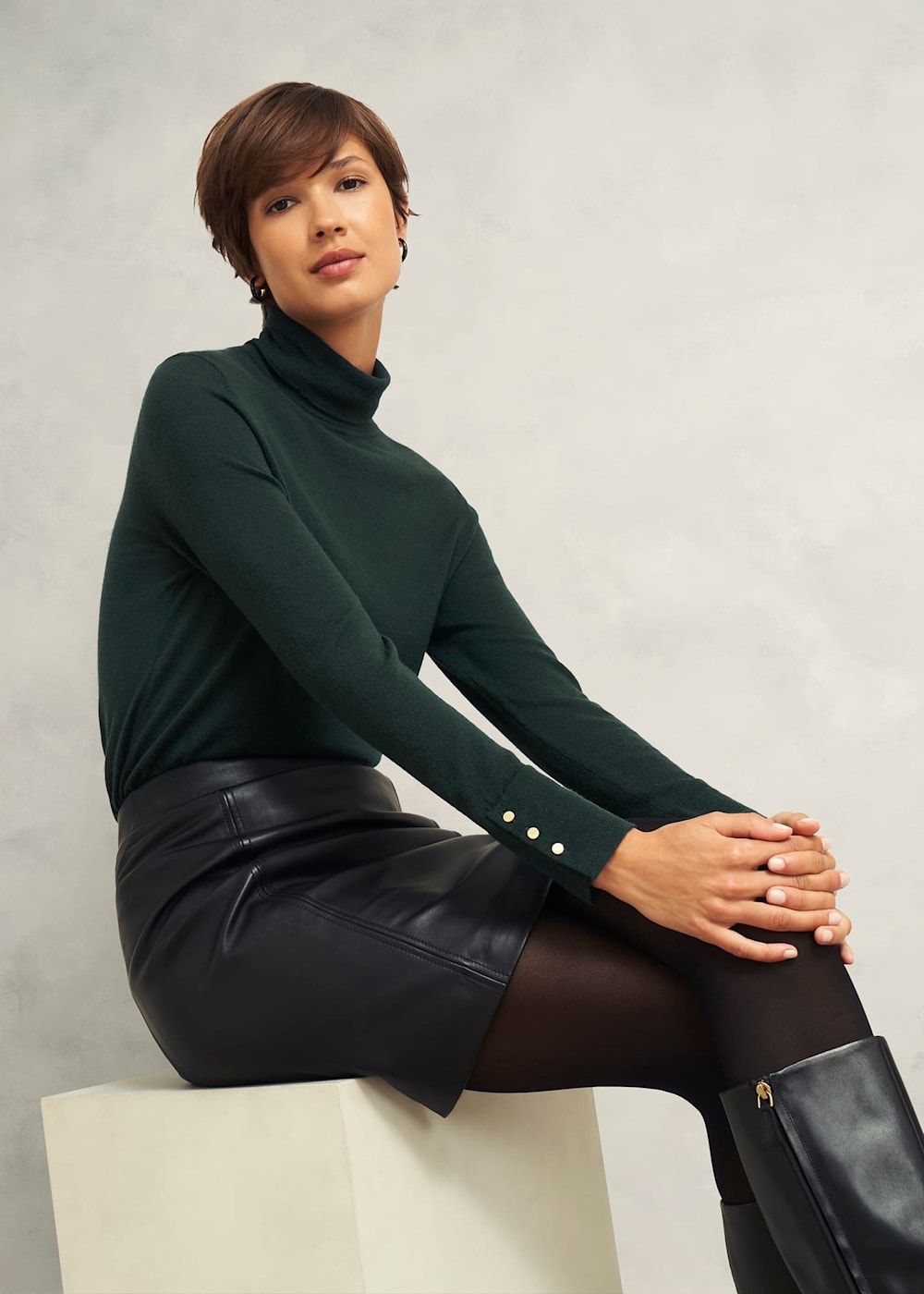 Lara Merino Wool Roll Neck Jumper Hobbs UK