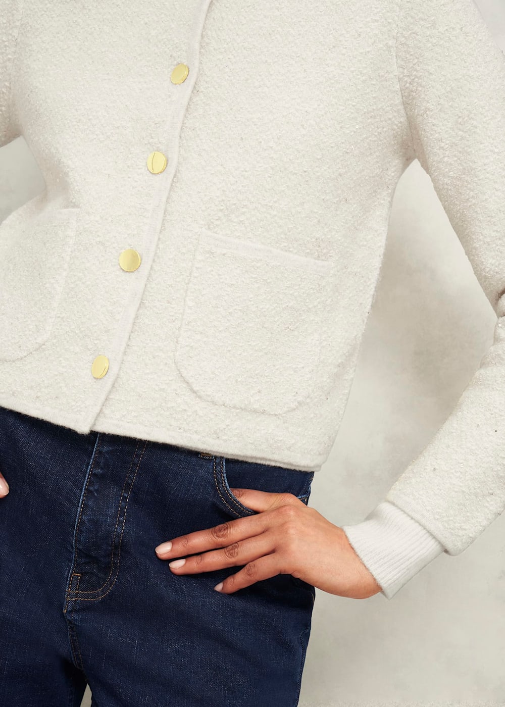 Zayla Sparkle Knitted Jacket | Hobbs US |