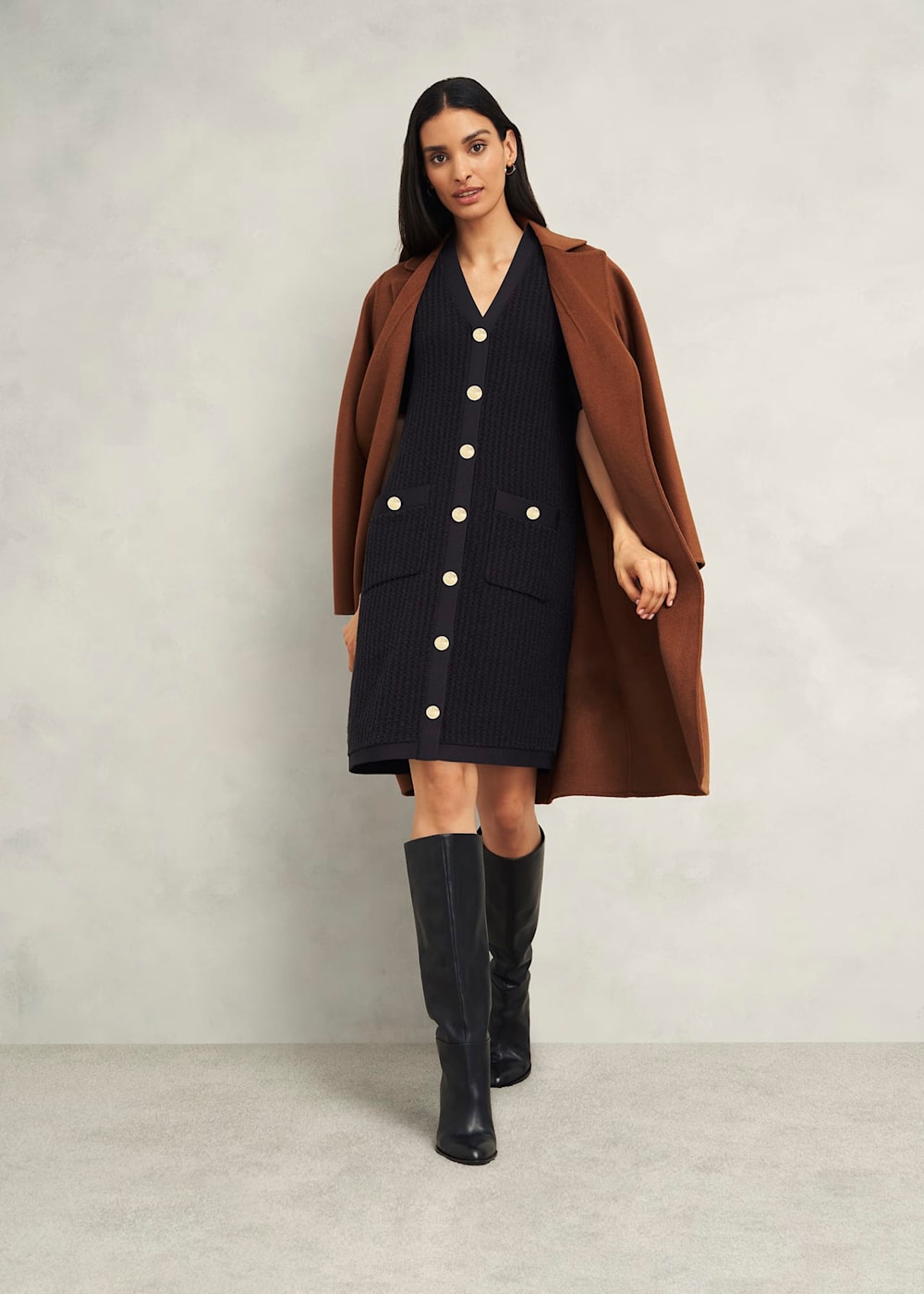 Tatton Cotton Blend Knitted Dress | Hobbs US |