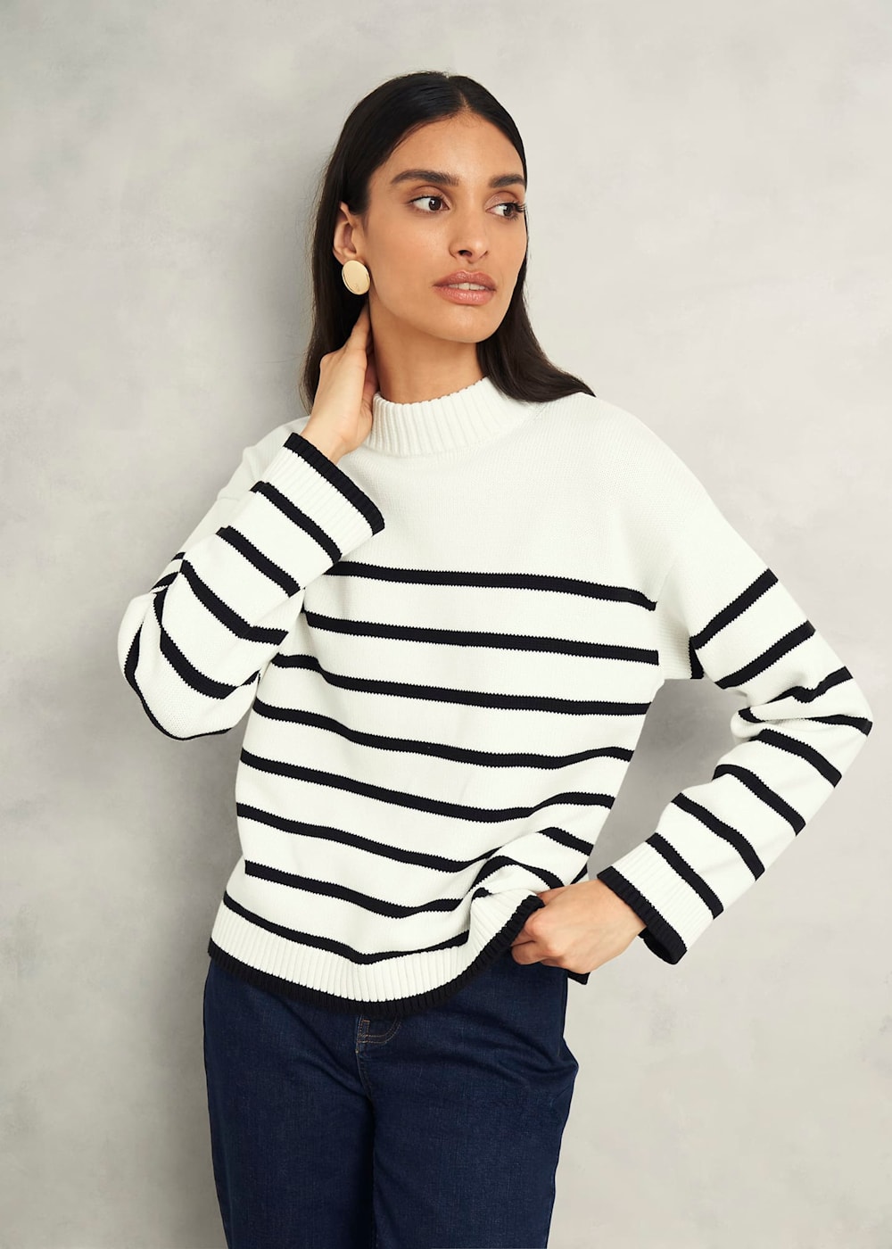 Eastnor Cotton Stripe Sweater | Hobbs US |