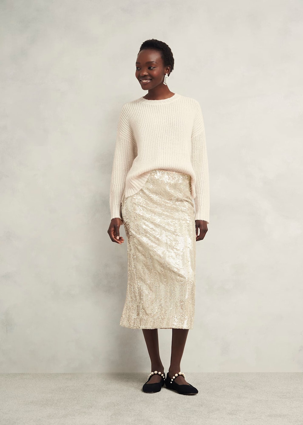 Marsha Sequin Jumper With Alpaca Hobbs UK