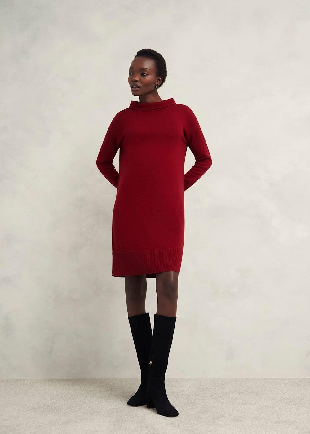 Red long jumper dress cheap