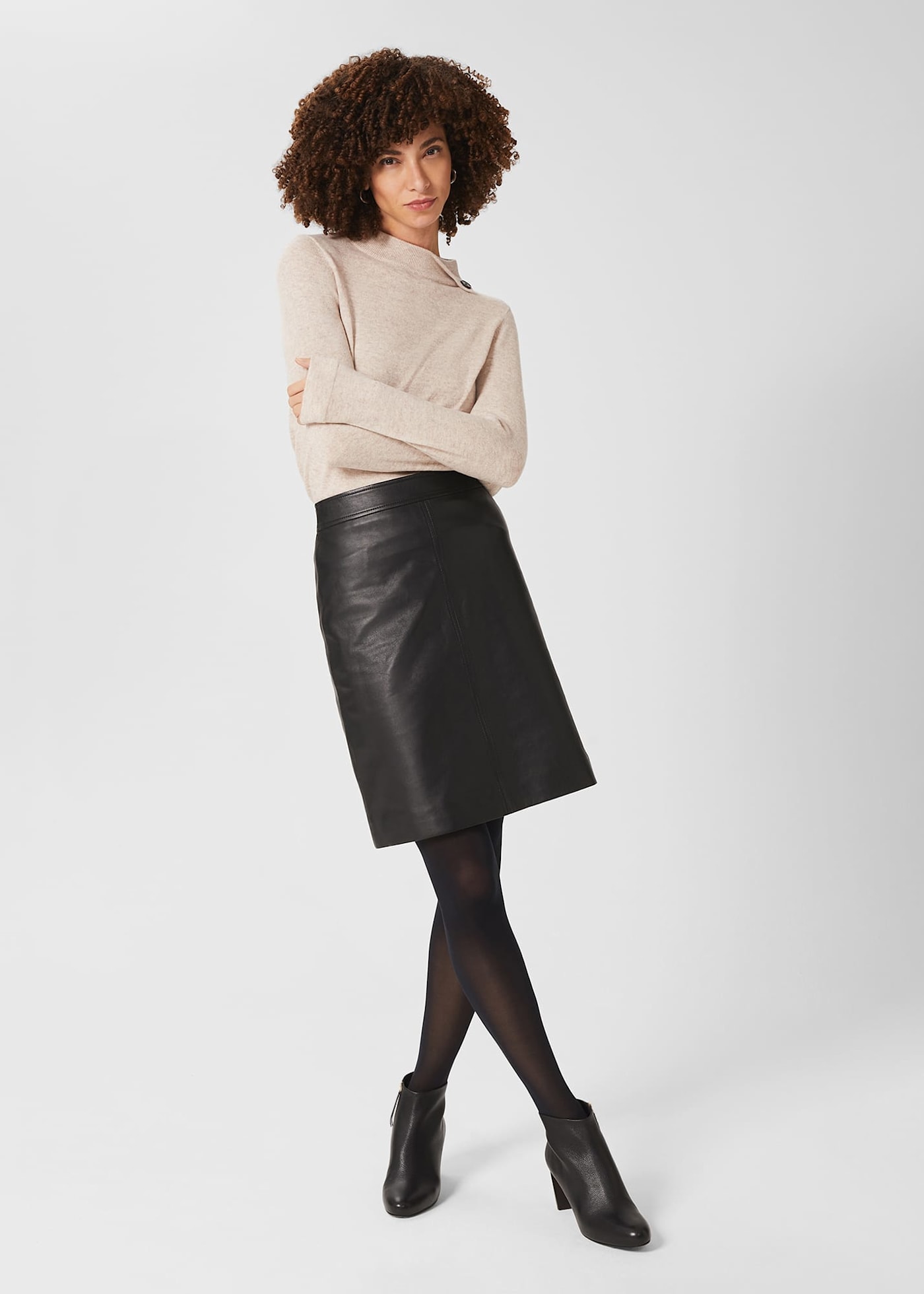 Mint velvet faux 2025 leather pencil skirt