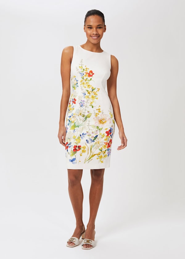 Fiona Cotton Blend Floral Shift Dress
