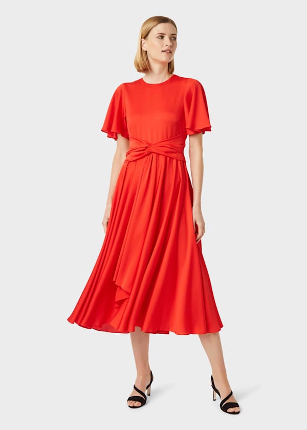Leia Satin Fit And Flare Dress