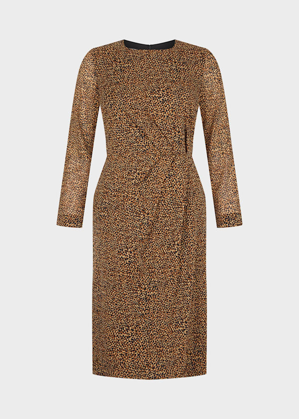 Trina Silk Blend Animal Print Dress