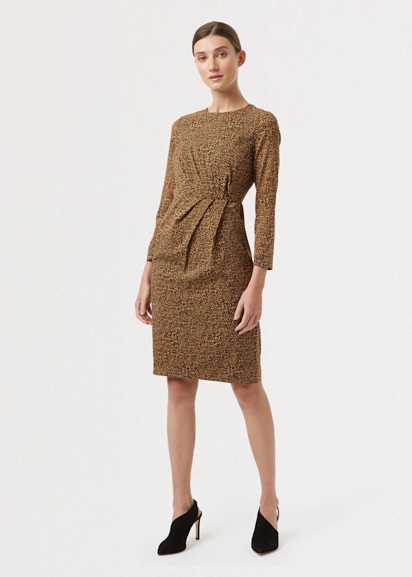 Trina Silk Blend Animal Print Dress