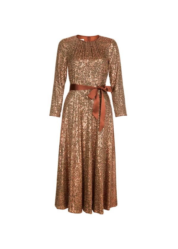 Salma Sequin Fit And Flare Dress