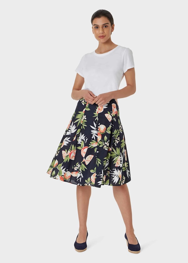 Melina Cotton Floral Full Skirt
