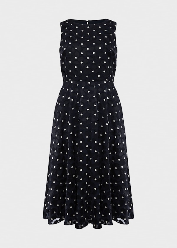 Adeline Spot Fit And Flare Dress