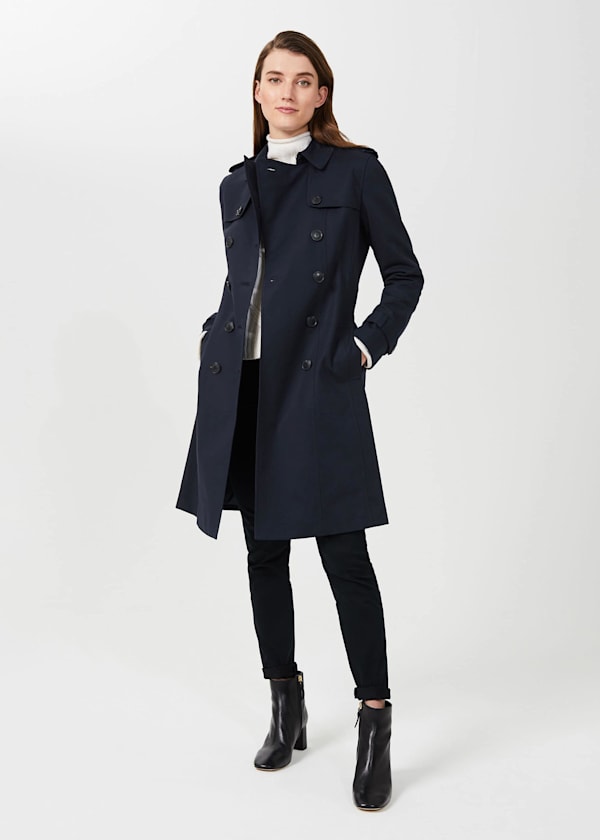 Petite Saskia Shower Resistant Trench Coat