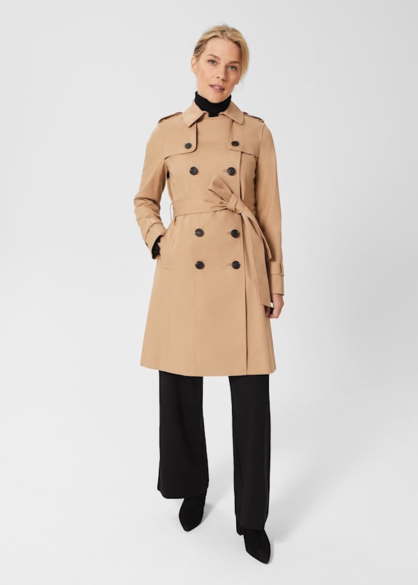 Petite Saskia Shower Resistant Trench Coat