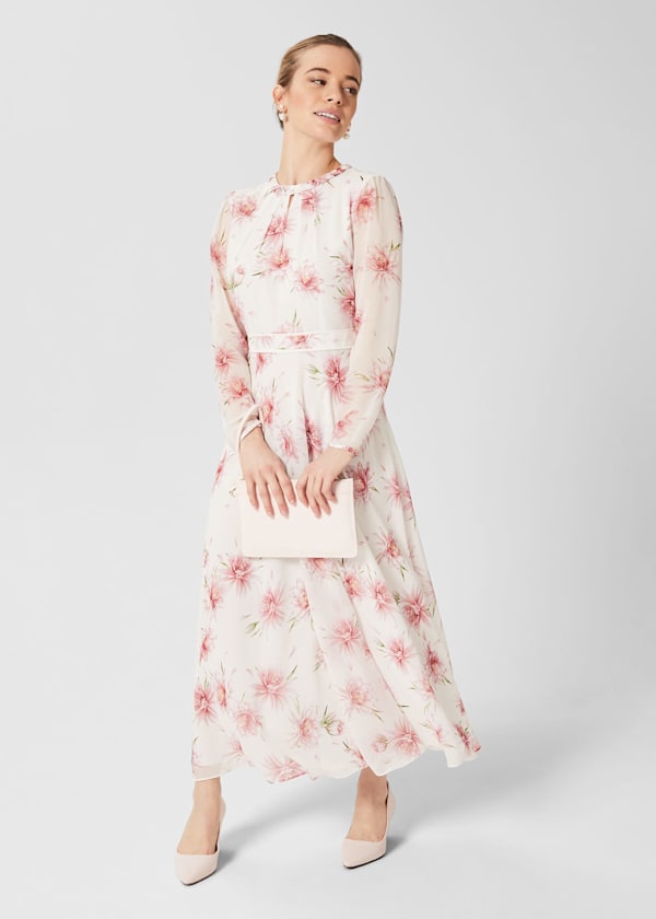 Petite Rosabella Silk Floral Midi Dress