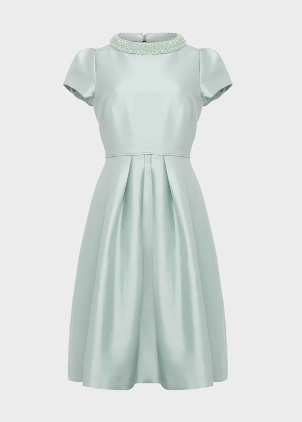 Jocelyn Silk Blend Fit And Flare Dress