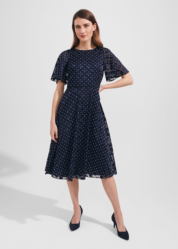 Ceira Spot Fit And Flare Dress