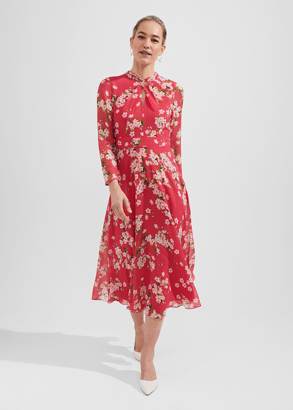 Helena Silk Fit And Flare Dress