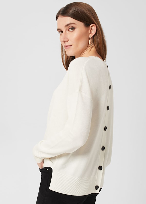 Lydia Button Sweater With Cashmere