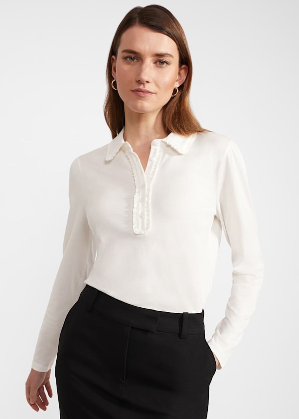 Philippa Cotton Blend Collared Top