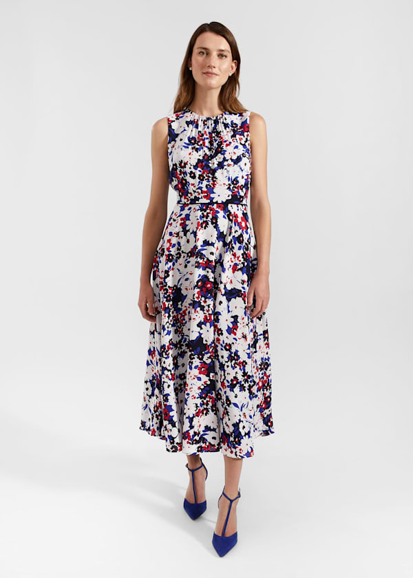 Carly Gathered Neck Floral Dress