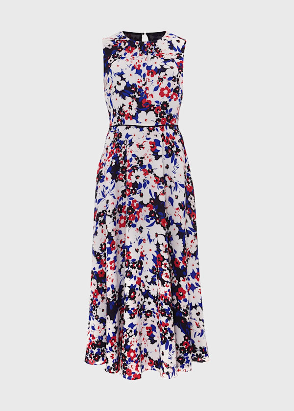 Petite Carly Gathered Neck Floral Dress