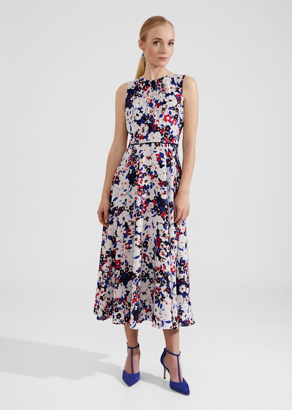 Petite Carly Gathered Neck Floral Dress