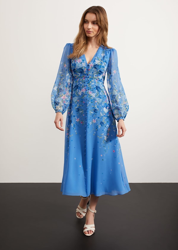 Caversham Silk Floral Dress