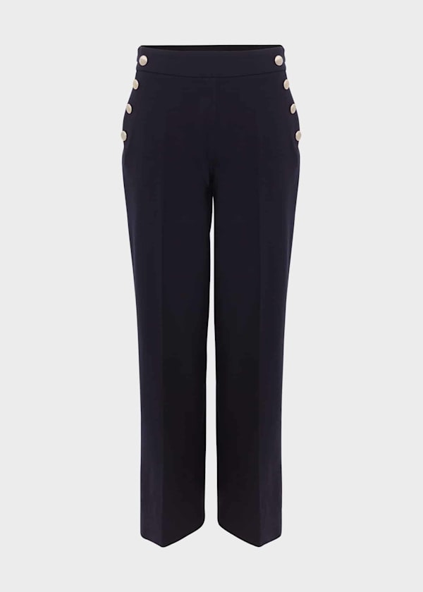 Hana Wide Leg Cotton Blend Trousers