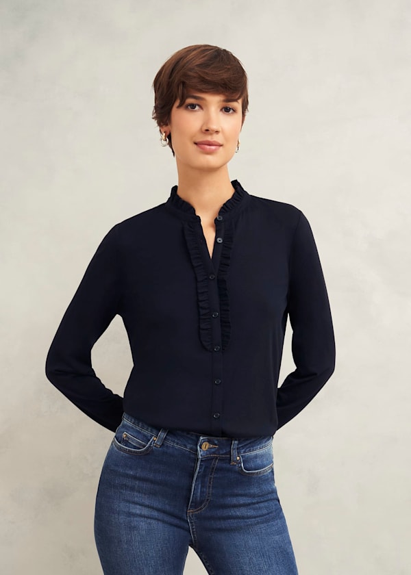Ramona Cotton Blend Collared Top 