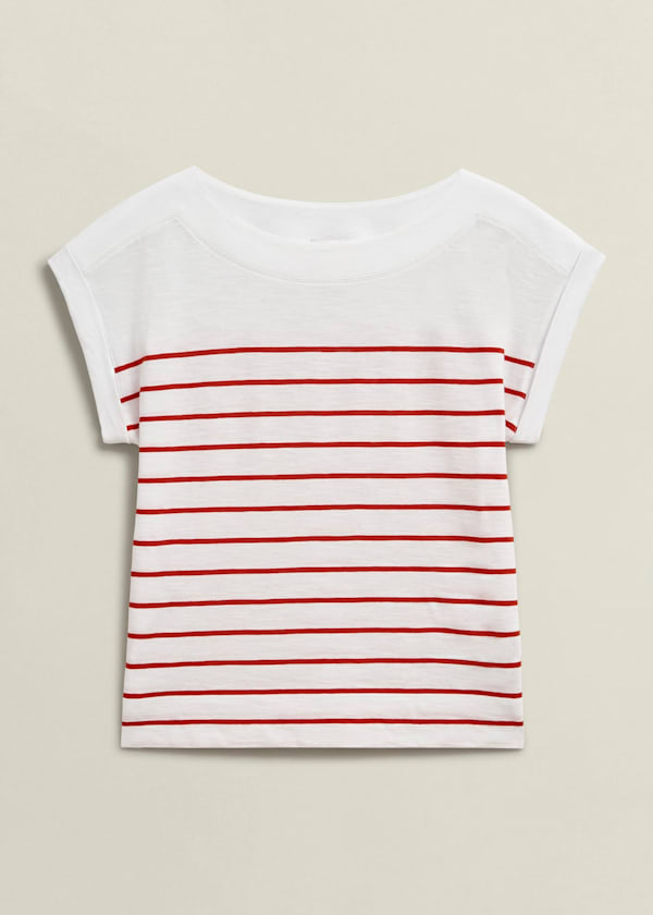 Alycia Cotton Slub Stripe T-Shirt