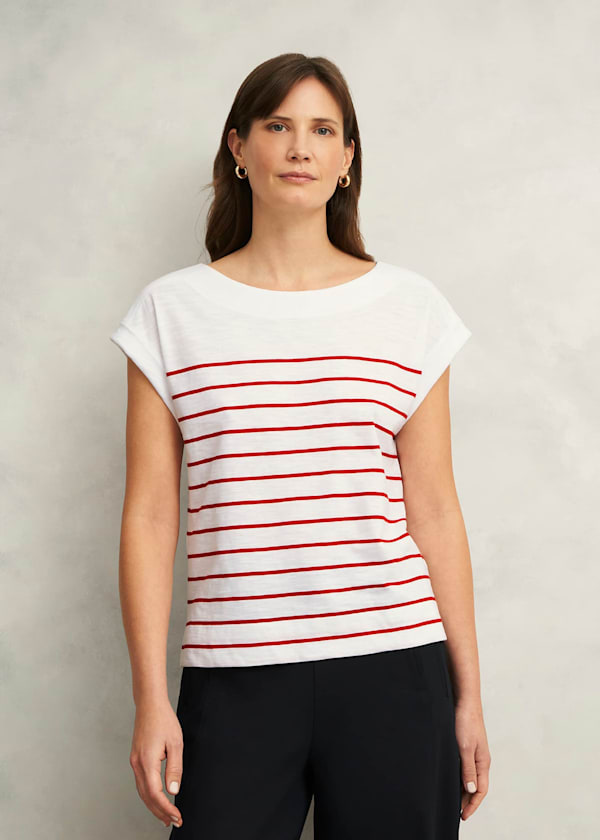 Alycia Cotton Slub Stripe T-Shirt