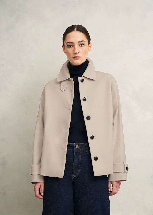 Frida Shower Resistant Short Trench Coat