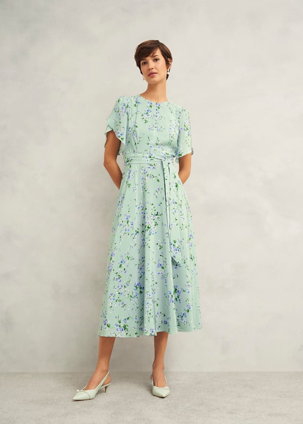 Petite Sophia Silk Belted Dress