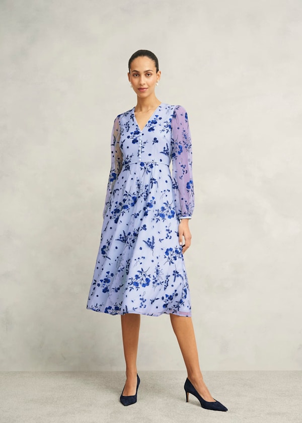 Petite Ella  Embroidered Dress