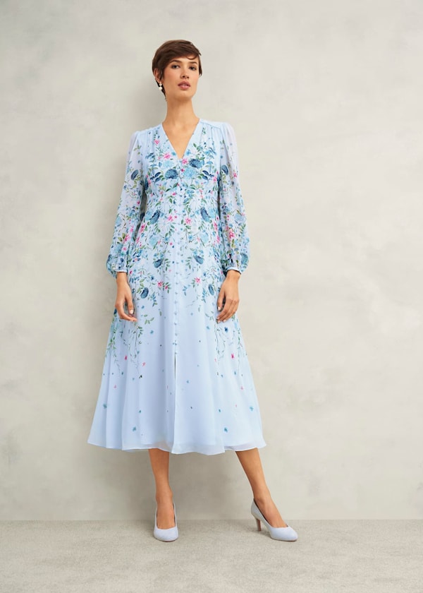 Petite Caversham Floral Silk Dress
