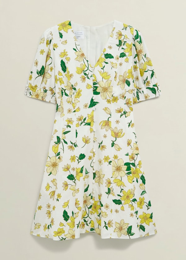 Coniston Floral Linen Blend Mini Dress