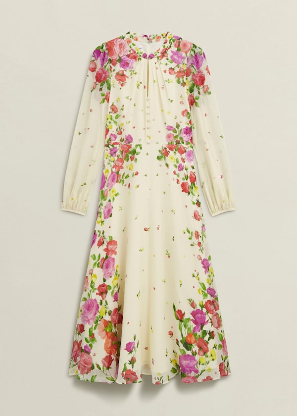 Petite Eva Floral Silk Dress