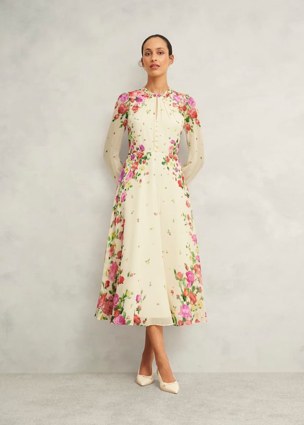 Petite Eva Floral Silk Dress